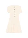 Sandro Button Knitted Mini Dress In Neutral