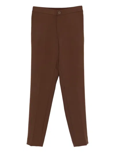 Sandro Button Regular Trousers In Brown