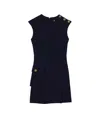 Sandro Button-detail Mini Dress In Blue