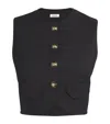 Sandro Button-up Crop Top In Black