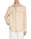 Sandro Button Up Overshirt In Nude
