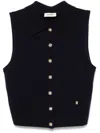 Sandro Button-up Vest In Blue