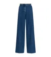 Sandro Button-waist Wide-leg Jeans In Blue