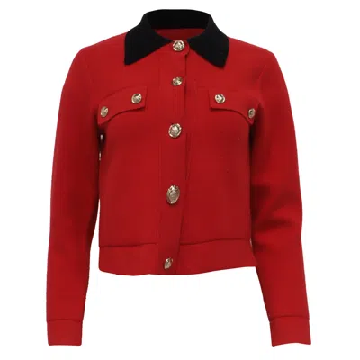 Sandro Button-down Blazer In Red Viscose