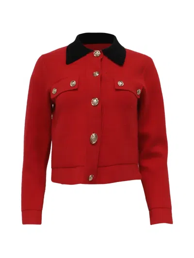 Pre-owned Sandro Button-down Jacket In Red