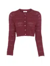 Sandro Buttoned Cardigan In Burgundy