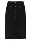 Sandro Womens Black Button-down High-rise Stretch-woven Midi Skirt In Black