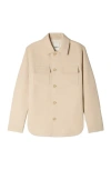 Sandro Buttoned Overshirt In Neutral