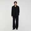 Sandro Buttoned Oversized Shirt In Black