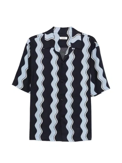 Sandro Buttoned Shirt In Blue