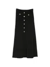 Sandro Button-embellished Flared Skirt In Black