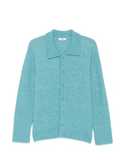 Sandro Button-up Cardigan In Blue