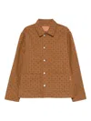 Sandro Button-up Denim Jacket In Brown