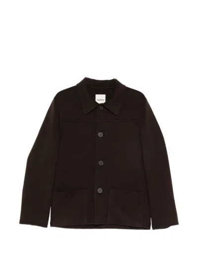 Sandro Button-up Jacket In Brown