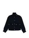 Sandro Double-faced Standing Collar Coat In Black