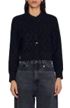 Sandro Cabaret Wool Blend Cardigan In Black