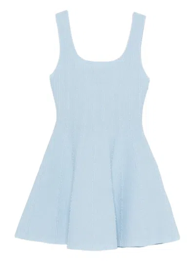 Sandro Cable-knit Mini Dress In Blue