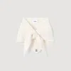 Sandro Cable Knit Scarf In White