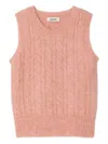 Sandro Cable-knit Sleeveless Vest In Pink