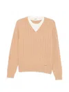 Sandro 2-in-1 Cable Knit Sweater In Multi