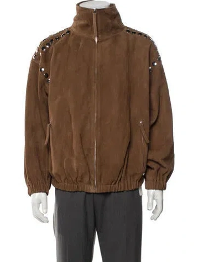 Pre-owned Sandro Calfskin Jacket In Brown