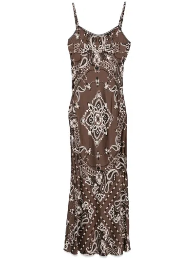 Sandro Calvi Maxi Dress In Brown