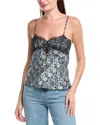 Sandro Floral-print Satin-twill And Corded Lace Camisole In Multi