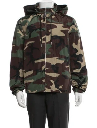 Pre-owned Sandro Camouflage Print Jacket In Green