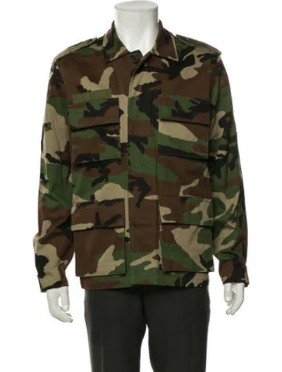 Pre-owned Sandro Camouflage Print Utility Jacket In Multi