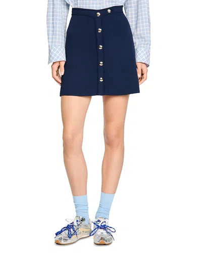 Sandro Candice Mini Skirt In Blue
