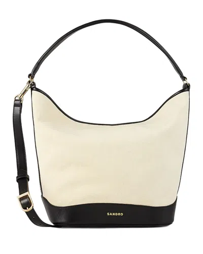 SANDRO CANVAS BUCKET BAG