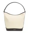 Sandro Canvas-leather Tangoso Bucket Bag In Beige