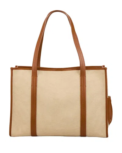 Sandro Canvas Shopping Tote In Beige