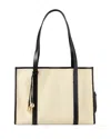 Sandro Canvas Shopping Tote In Ecru/black