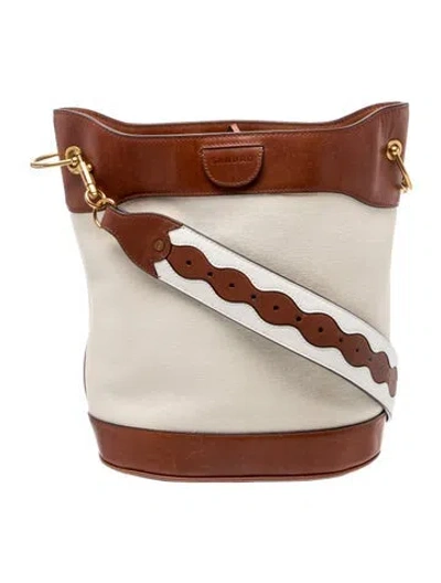 Pre-owned Sandro Canvas Shoulder Bag In Neutral