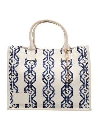 Pre-owned Sandro Canvas Tote In Neutral