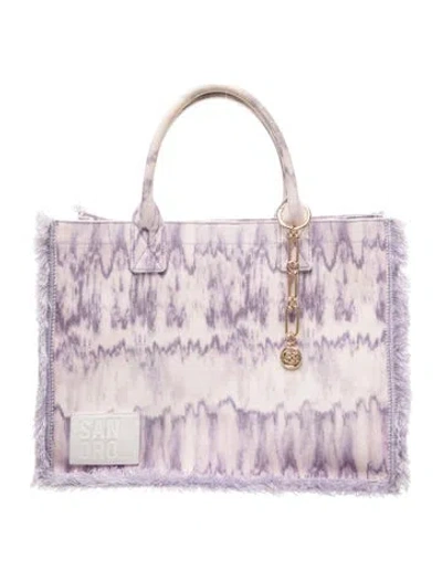 Pre-owned Sandro Canvas Tote In Purple