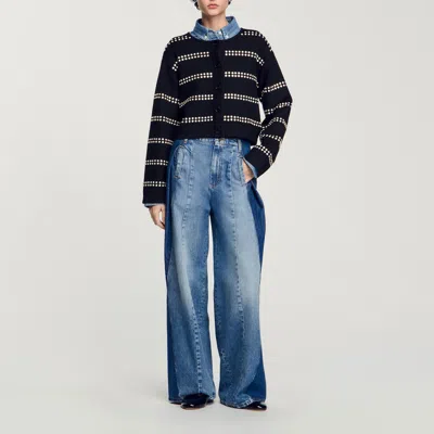 Sandro Cardigan À Studs In Black