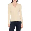 Sandro Gabrielle Ribbed-knit Cardigan In Ecru