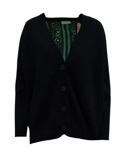 Sandro Cardigan In Navy Blue Viscose