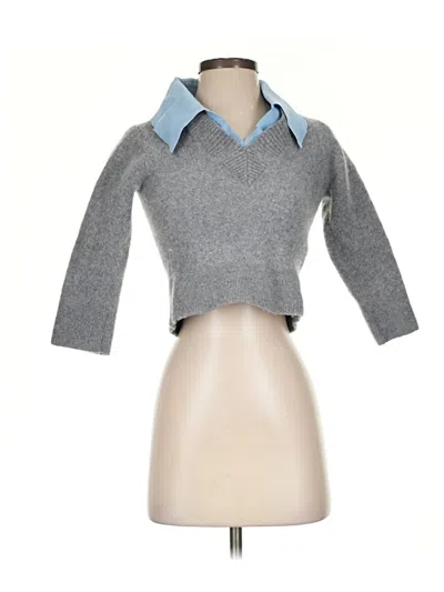 Pre-owned Sandro Cardigan Sweater In Gray