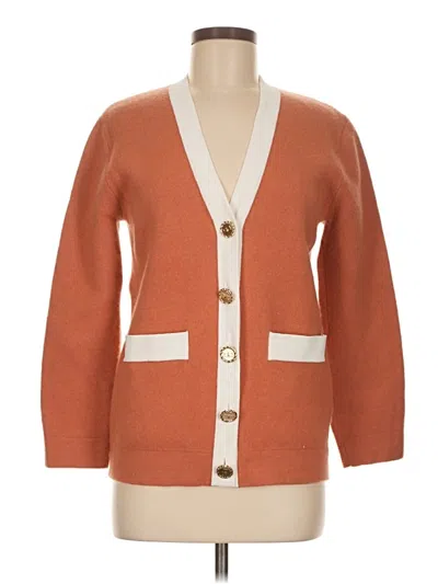 Pre-owned Sandro Cardigan Sweater In Orange