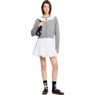 SANDRO SANDRO CARDIGAN WITH CONTRAST COLLAR