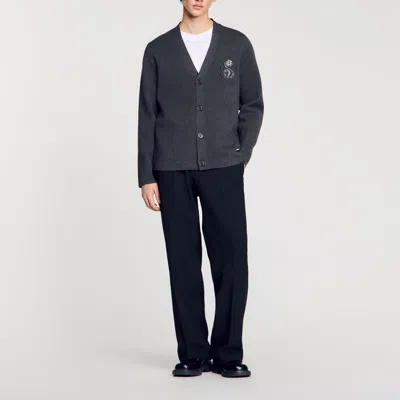 Sandro Cardigan With Snake Detail In Lime
