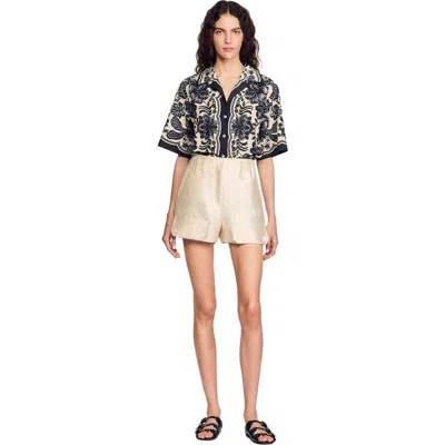 Sandro Cargo Shorts In Ecru