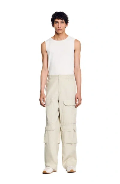 Sandro Cargo Trousers In Aluminum