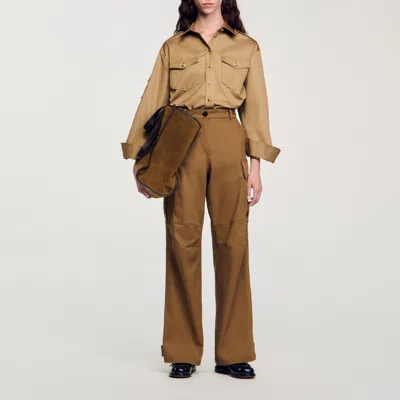 Sandro Cargo Trousers In Clay