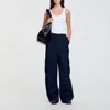 Sandro Cargo Trousers In Navy Blue