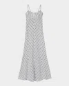 Sandro Carinia Striped Maxi Dress In Blue / Ecru