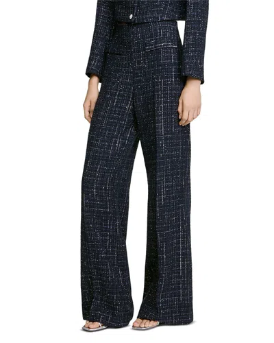 Sandro Carlisle Tweed Pants In Blue
